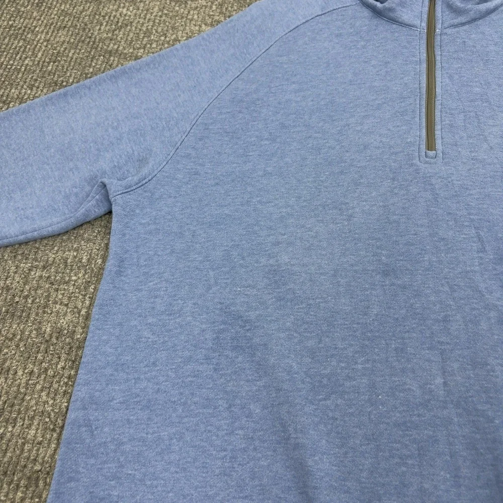 Dunning Golf Quarter Zip Mens L Blue Polyester Cotton‎ Mock Neck Pullover Sport